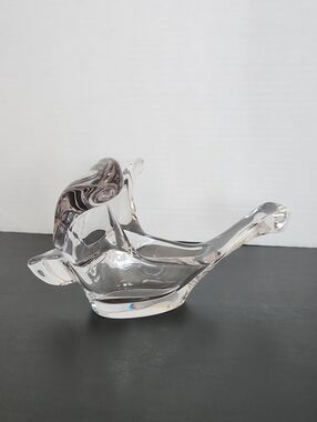Princess House Lead Crystal Clear Glass Flying Dove Decorative Bowl